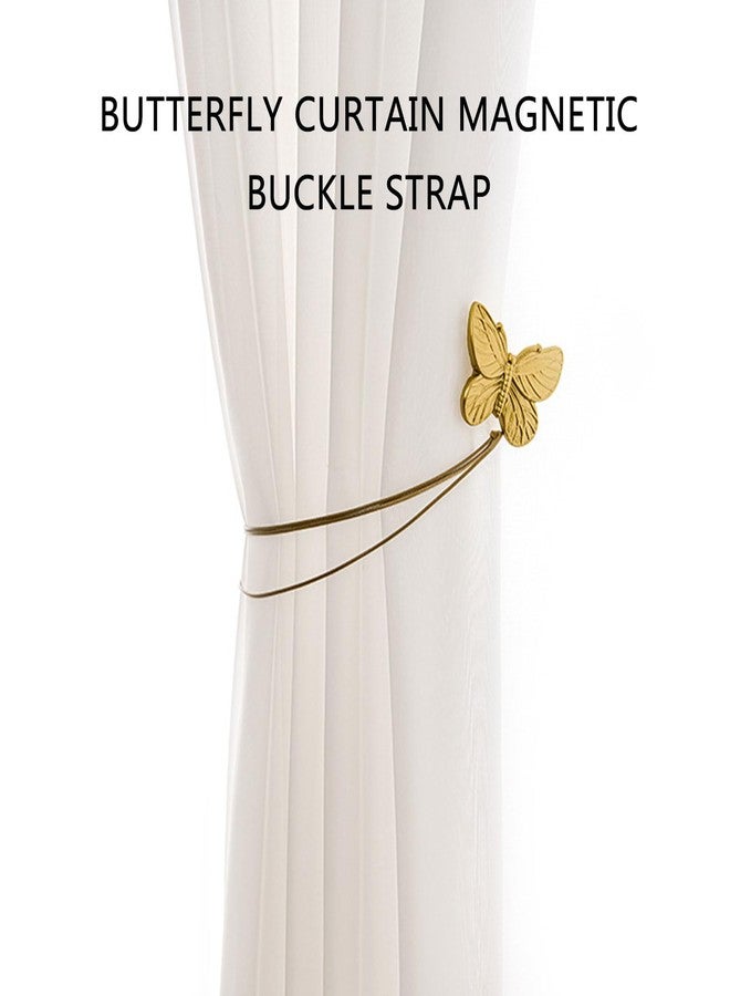 Haoyull 2Pcs Magnet Curtain Tiebacks Butterfly Clip Holdbacks Fastening Straps Window Drapery Holdbacks Buckles Home Decors - Image 2